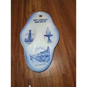 Vtg Hot Springs Arkansas Ceramic Kitchen Spoon Rest Decor
